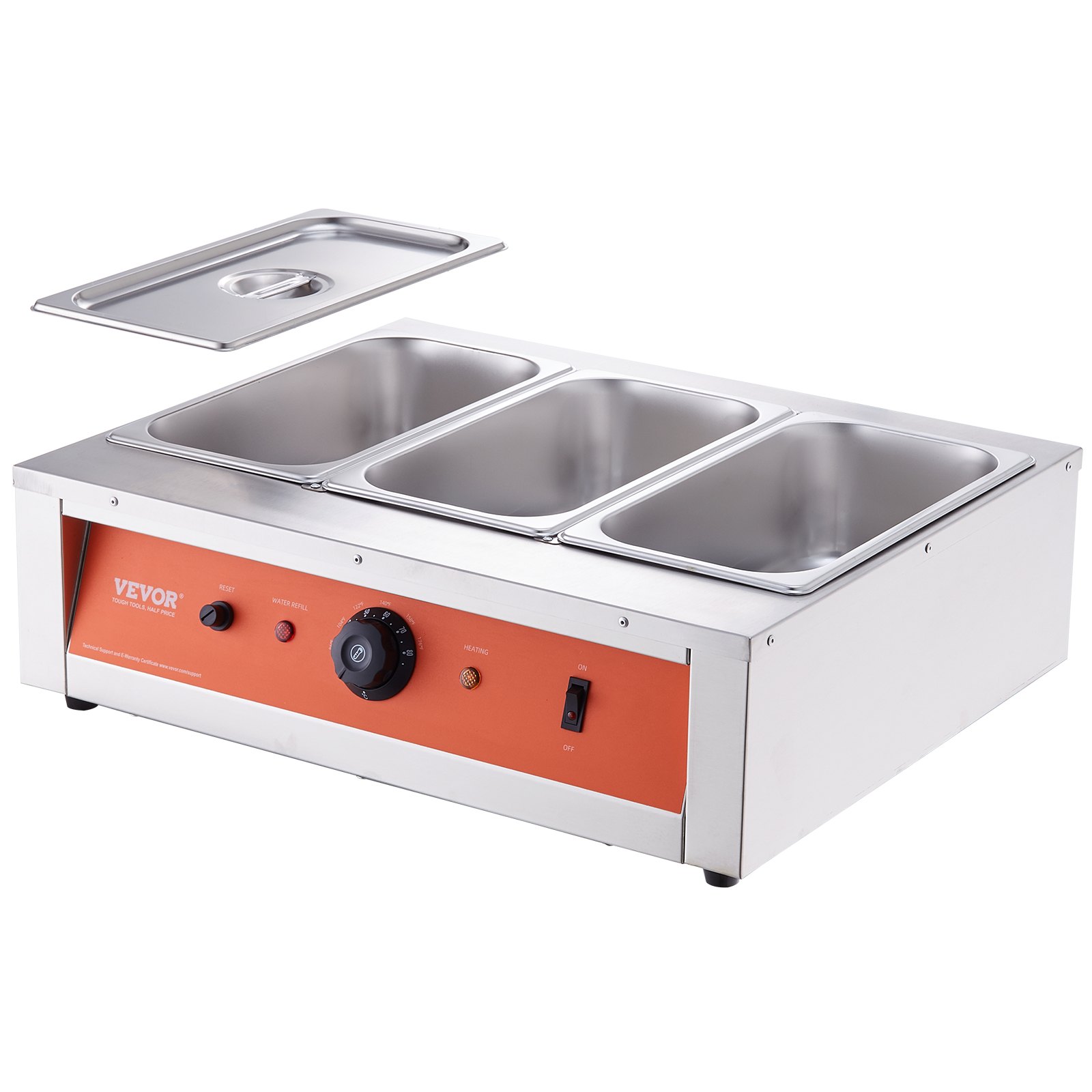 VEVOR Temperador de Chocolate Comercial 1500 W Baño María Eléctrico 3 x 3,3 L Fundidor de Chocolate Temperatura Ajustable 30-85 °C Acero Inoxidable Alimentos para Calentar Mantequilla Crema Leche