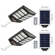 VEVOR 2PCS 800W LED Luz de calle solar 1400LM Lámpara solar con sensor de movimiento al aire libre