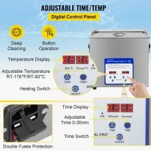 VEVOR Limpiador Ultrasónico 3 L Máquina de Limpieza Ultrasónica 120 W Máquina Limpiadora Ultrasónica con Temporizador y Calentador Digital LCD para Joyas, Gafas, Relojes, Metal, Dental, Laboratorio