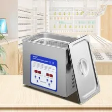 VEVOR Limpiador Ultrasónico 3 L Máquina de Limpieza Ultrasónica 120 W Máquina Limpiadora Ultrasónica con Temporizador y Calentador Digital LCD para Joyas, Gafas, Relojes, Metal, Dental, Laboratorio