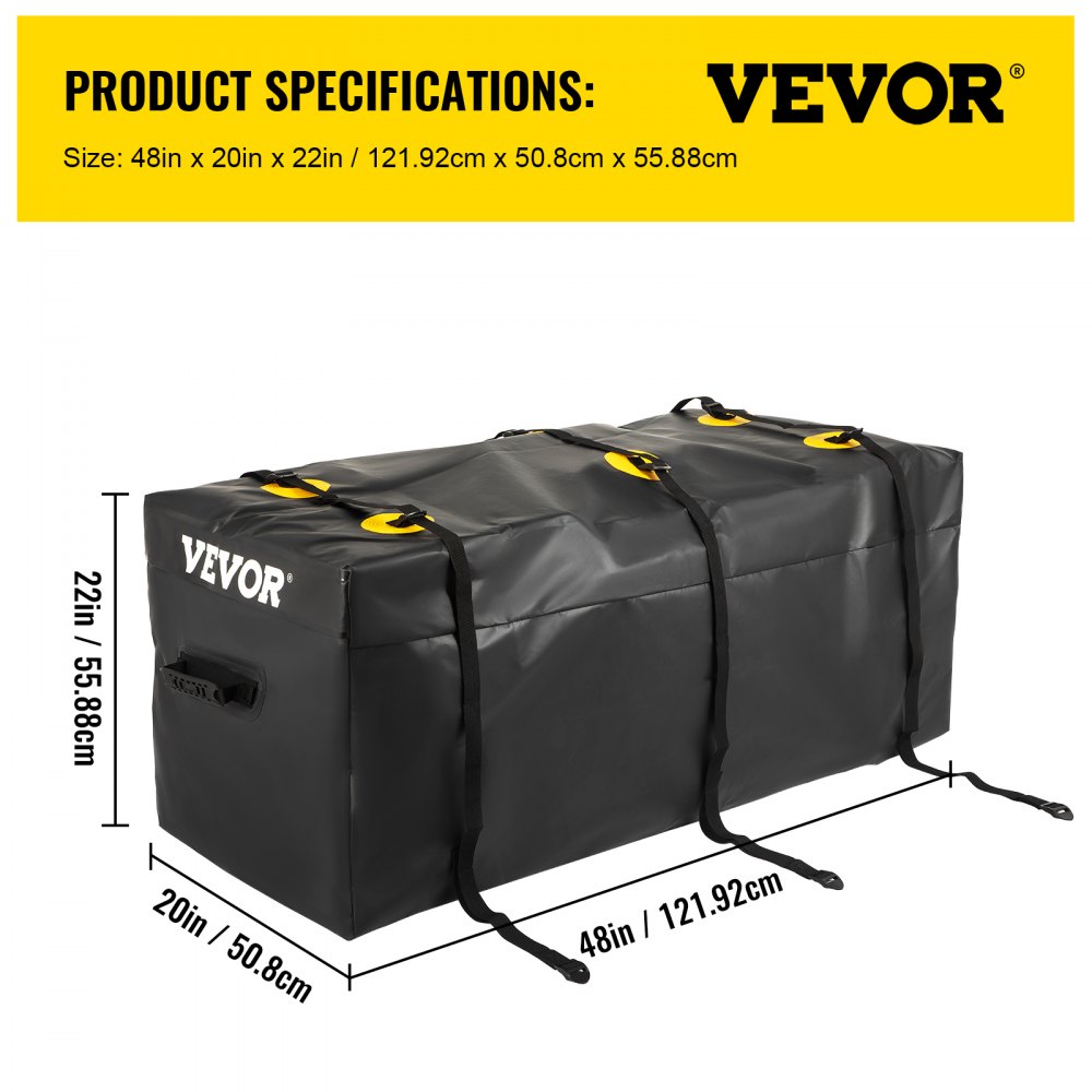 VEVOR Bolsa de Transporte de Carga, 12 Paquetes Cúbicos, Bolsa de Transporte para Automóvil, 48"x 20" x 22", Bolsa de Carga, Tela de PVC Impermeable 840D