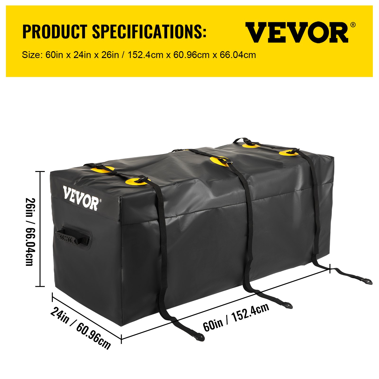 VEVOR Bolsa de Transporte de Carga, 22 Cubos, Bolsa de Transporte para Automóvil, 60"x 24" x 26", Bolsa de Carga, Tela de PVC Impermeable 840D