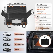 VEVOR Funda de Asiento de Coche para Perros Impermeable 136x65 cm para Coches