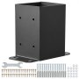 VEVOR 4 Piezas Soportes para Postes de Madera 4" x 4"(102x102 mm) Base Interna de Poste de Acero al Carbono para Anclaje de Poste con Recubrimiento en Polvo para Barandilla de Soporte, Terraza, Negro