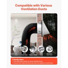 VEVOR Cubierta de Ventilación de Pared a Extractor Externo 145 mm 1 ud Plata