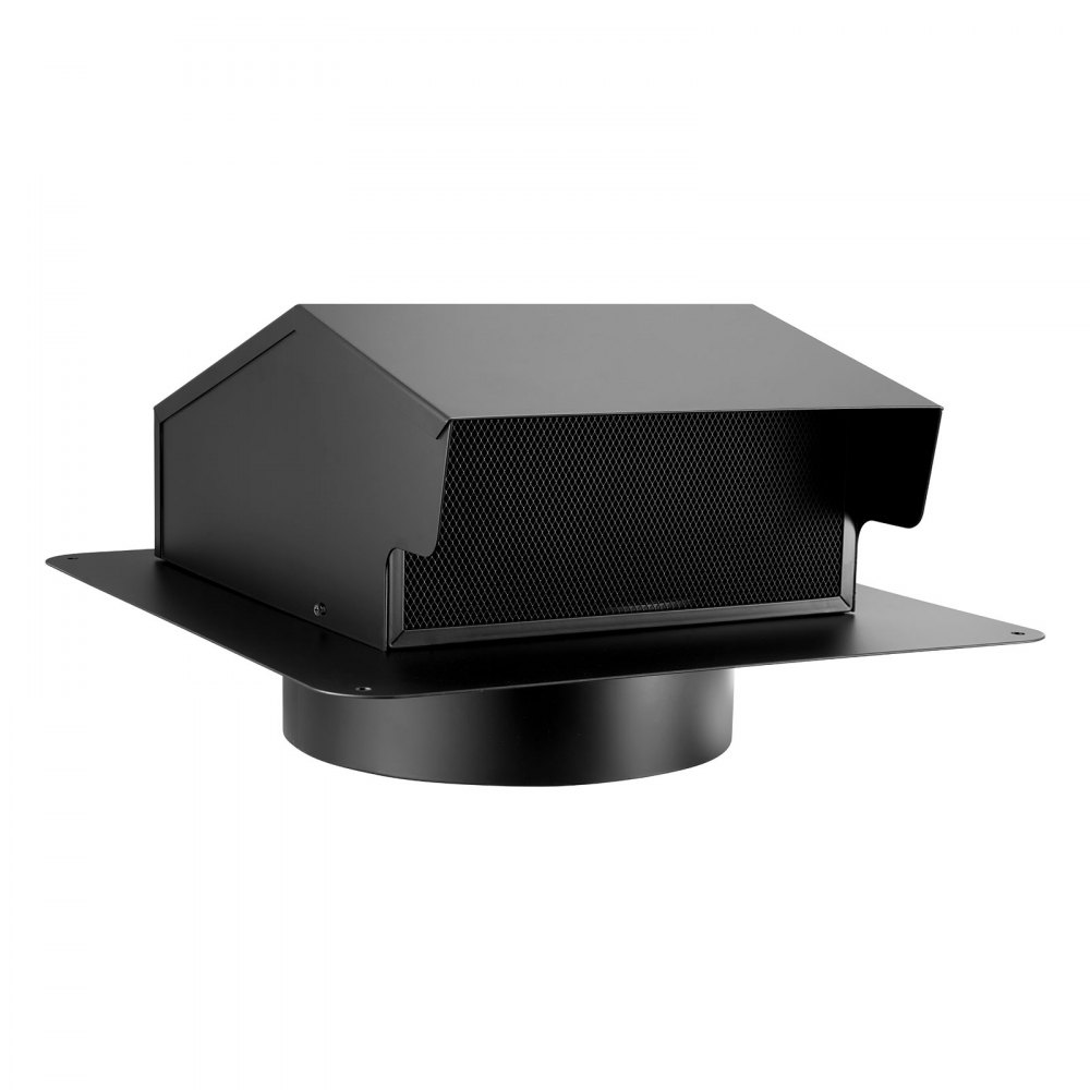 VEVOR Cubierta de Ventilación de Pared con Capucha 149 mm, Acero SPCC, Pantalla Protectora Integrada, para Techos, Paredes y Salidas de Escape de Conductos Exteriores, 335 x 295 x 160 mm, 1 ud