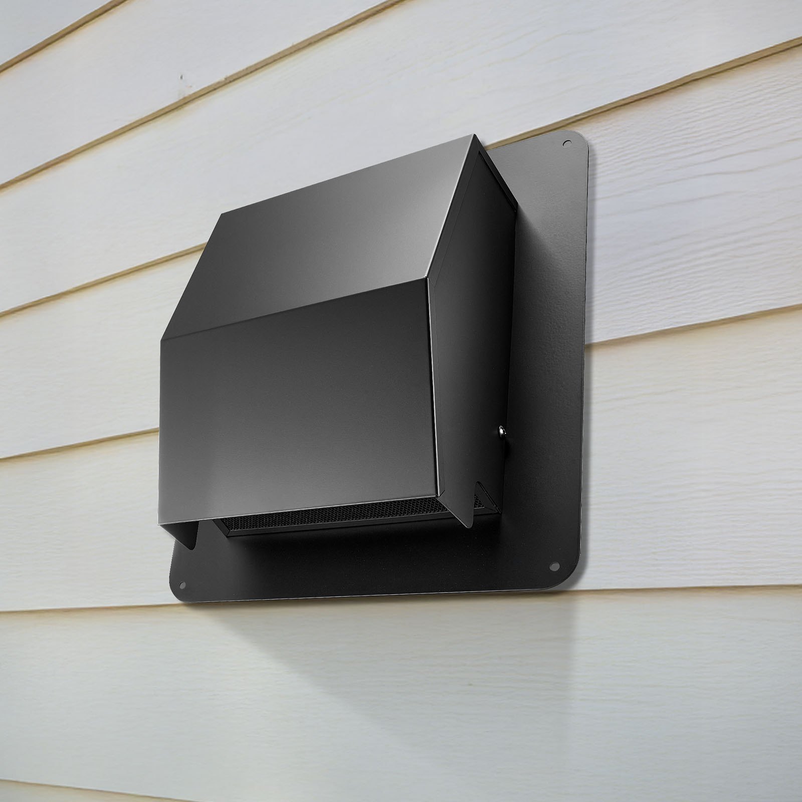 VEVOR Cubierta de Ventilación de Pared con Capucha 149 mm, Acero SPCC, Pantalla Protectora Integrada, para Techos, Paredes y Salidas de Escape de Conductos Exteriores, 335 x 295 x 160 mm, 1 ud