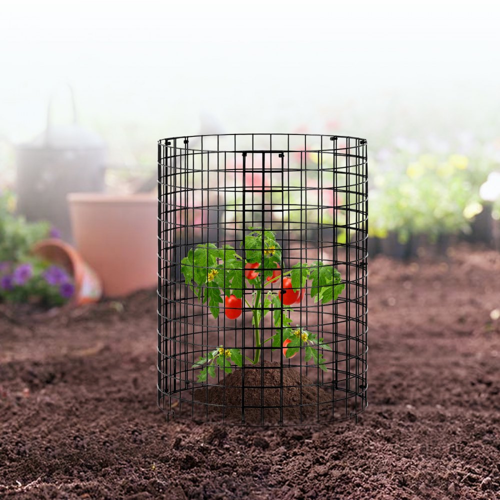 VEVOR 6-pack plant protection against animals, 32 cm diameter x 35 cm height, plant protection made of chicken wire, plant cages for outdoor plants, flowers and vegetables, keeps rabbits, chickens and squirrels away, 18-piece metal mesh