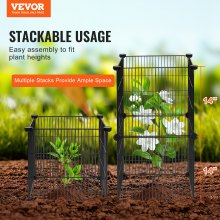 VEVOR 5 PCS Jaula Protectora para Plantas Aire Libre con Malla Metálica, Negro