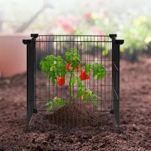 VEVOR 5 PCS Jaula Protectora para Plantas Aire Libre con Malla Metálica, Negro