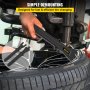 Herramienta de cambio de neumáticos VEVOR en uso para un desmontaje eficiente de neumáticos en un vehículo.