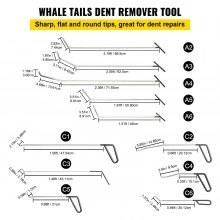 VEVOR Varillas Extractor de abolladuras Kits de reparación sin pintura de acero inoxidable Eliminación de granizo 21PCS