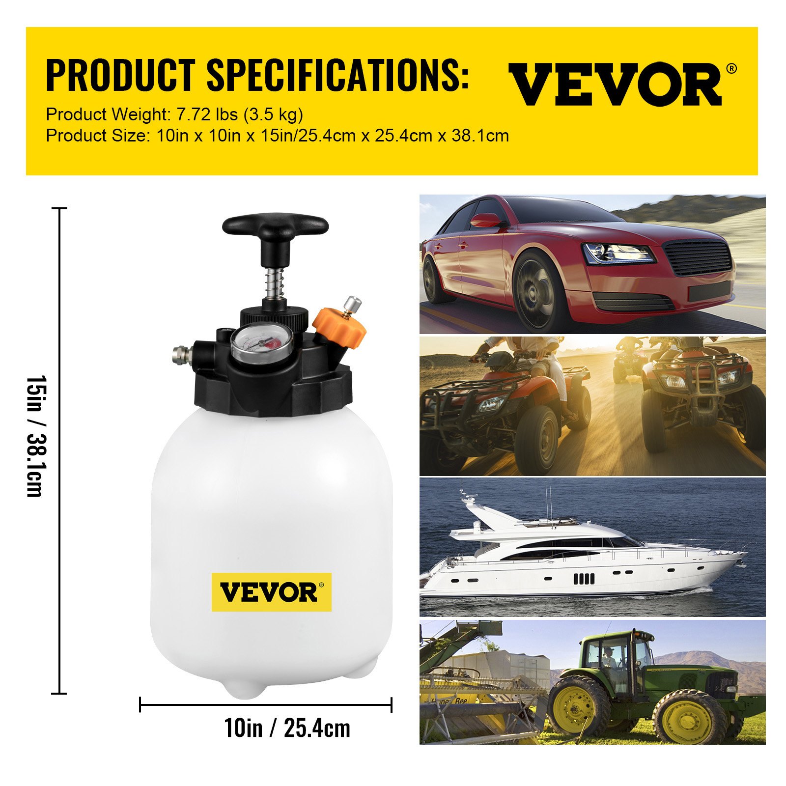 Vevor 3 L Bomba De Vacío Manual Extractor De Aceite Y Fluido Manual 2 Válvulas