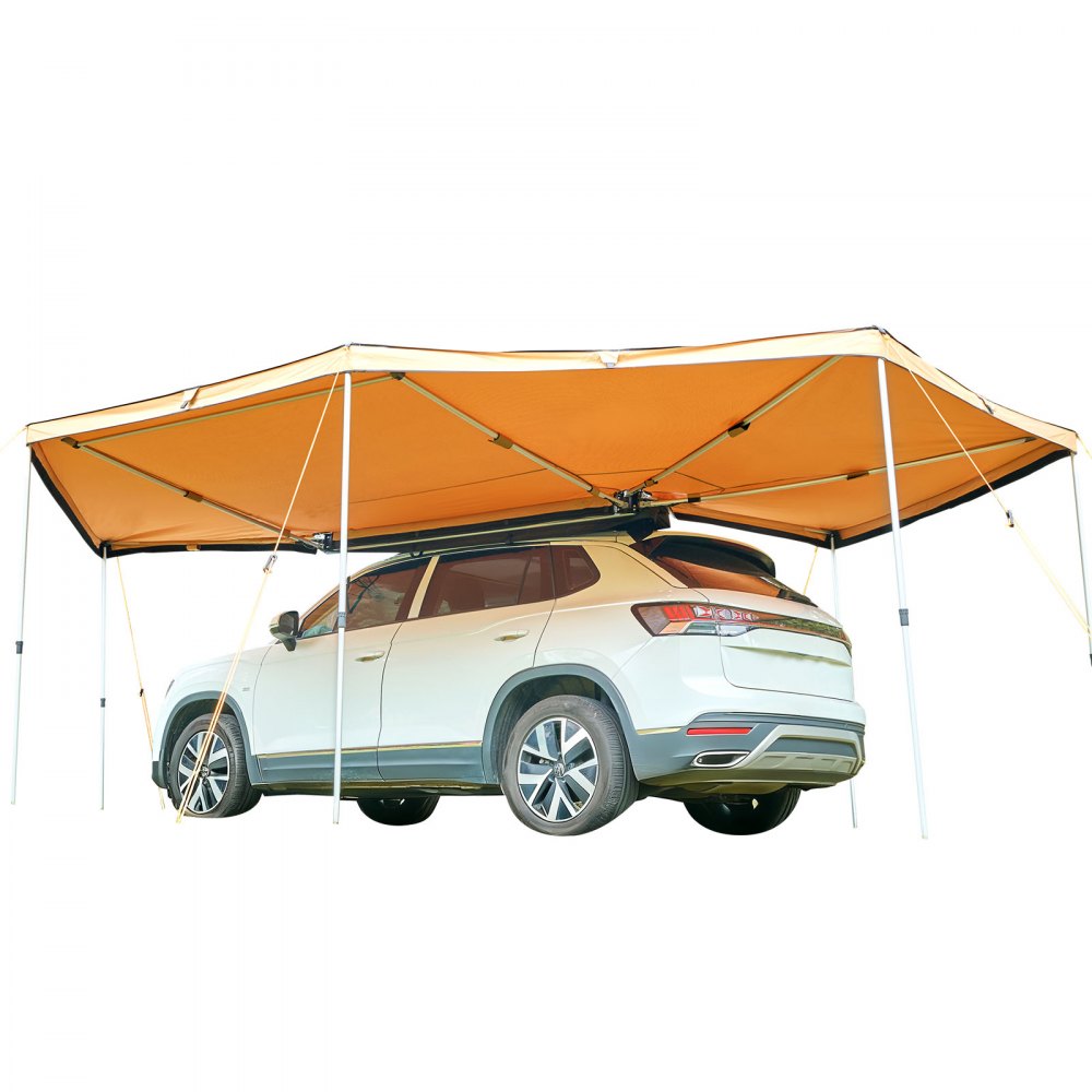 VEVOR Toldo de 270 Grados con Luces LED Integradas, para Vehículo de 10,9 m², Impermeable con Protección UV50+, para Todo Tipo de Clima, Ideal para Acampar en Camionetas SUV, 5,70 x 3,87 x 2,10 m