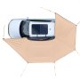 VEVOR 270 Degree Awning with Bulit-in LED Lights, 12.4 ㎡ Driver Side Vehicle Awning, Waterproof UV50+ Car Side Awnings, All-Weather Free-Standing Overland Awnings Car Shelter for SUV Truck Camping