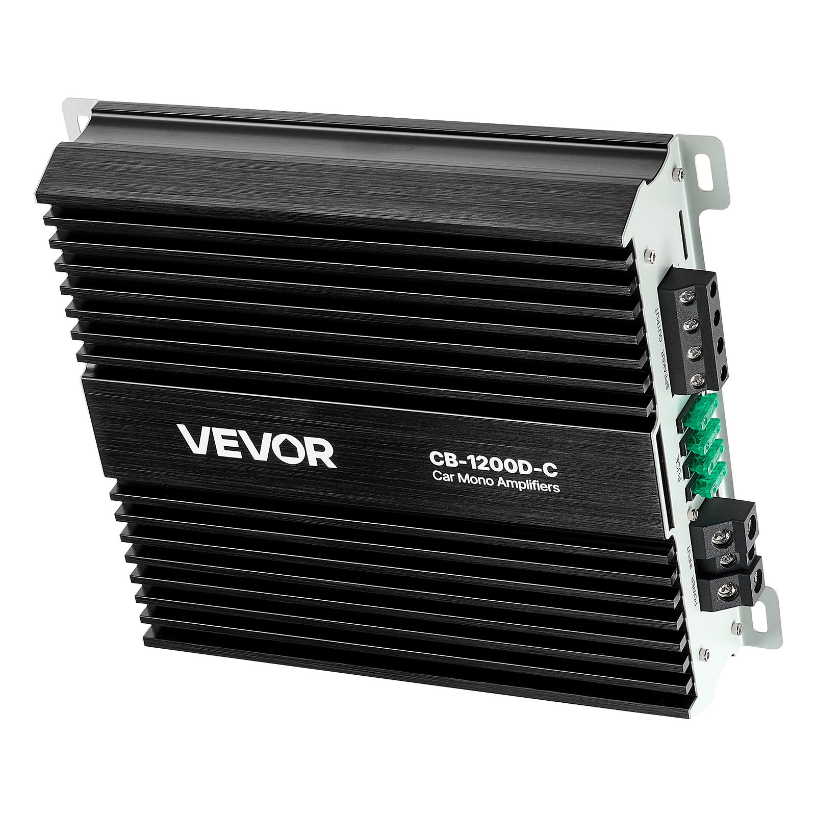 VEVOR Amplificador Monobloque a Coche 1200 W, RMS MÁX. 1/2/4 Ohmios, Clase D, con Control Remoto de Nivel Subwoofer, Filtro de Paso Bajo, Refuerzo de Graves, Cambio de Fase y Control de Volumen