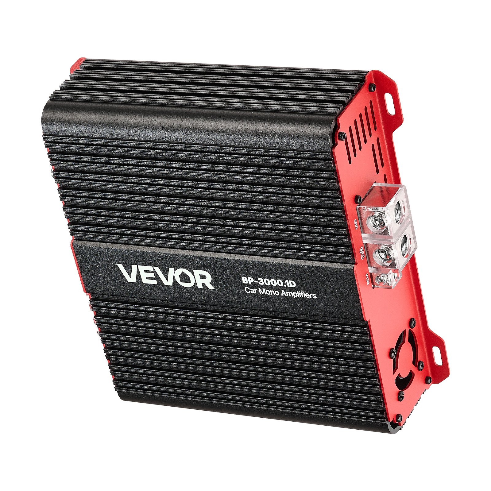 VEVOR Amplificador Monobloque para Coche de 3000 W, RMS MÁX. 1/2/4 Ohmios, Clase D, con Control Remoto de Nivel de Subwoofer, Filtro de Paso Bajo, Refuerzo de Graves y Control de Volumen, Negro