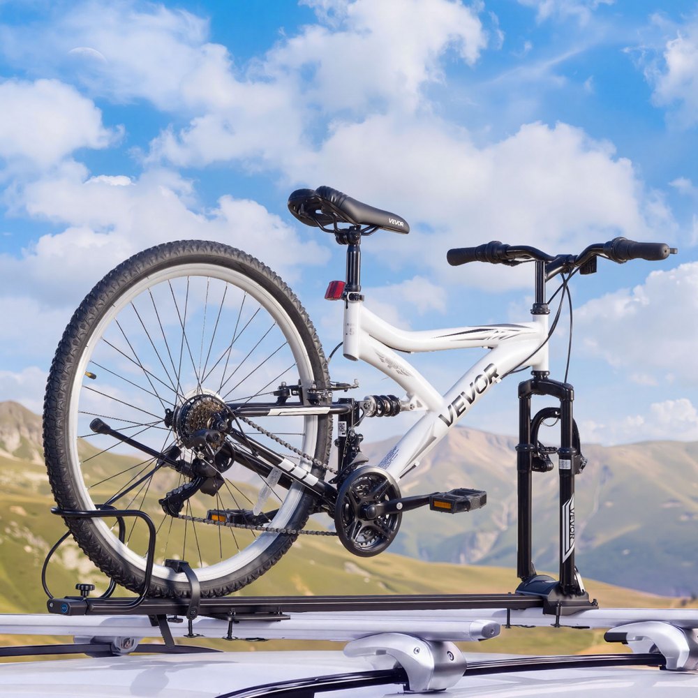 VEVOR Portabicicletas de Techo Vertical, Carga de 16 kg, para 1 Bicicleta, de Aleación de Aluminio y Acero Q235, para Almacenamiento y Transporte Seguro de Bicicletas en Vehículos, para Coches, SUV