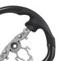 VEVOR Volante para Nissan 370Z 2008–2020, en Forma de D, Fibra de Carbono, Achatado en la Parte Inferior, Empuñadura de Cuero Antideslizante con Costuras de Precisión, Negro, 370 x 365 x 140 mm