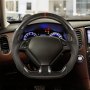 VEVOR Steering Wheel for 2007-2013 Infiniti G37, Carbon Fiber Steering Wheel D-Shaped Flat-Bottom, Leather Grip with Non-Slip Texture & Precise Stitching, Accessories Replacement for Infiniti, Black