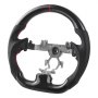VEVOR Steering Wheel for 2007-2013 Infiniti G37, Carbon Fiber Steering Wheel D-Shaped Flat-Bottom, Leather Grip with Non-Slip Texture & Precise Stitching, Accessories Replacement for Infiniti, Black