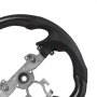 VEVOR Steering Wheel for 2007-2013 Infiniti G37, Carbon Fiber Steering Wheel D-Shaped Flat-Bottom, Leather Grip with Non-Slip Texture & Precise Stitching, Accessories Replacement for Infiniti, Black