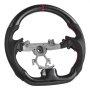 VEVOR Steering Wheel for 2007-2013 Infiniti G37, Carbon Fiber Steering Wheel D-Shaped Flat-Bottom, Leather Grip with Non-Slip Texture & Precise Stitching, Accessories Replacement for Infiniti, Black
