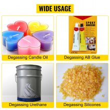 VEVOR Cámara de Vacío 1,5 Galones Bomba de Vacío de Acero Inoxidable 25 × 15cm Cámara de Vacío con Tapa de Vidrio Templado 160 ° F Kit de Cámara de Acero Inoxidable