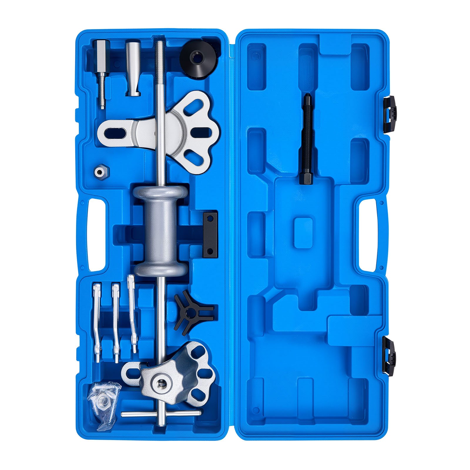 VEVOR 9-Way Slide Hammer Puller Set, 15PCS Front Wheel Hub Bearing Remover & Rear Wheel Axle Hub Dent Shaft Puller Tool Kit, Axle Bearing Puller Tool Kit and Slide Hammer Remover Set with Carry Box