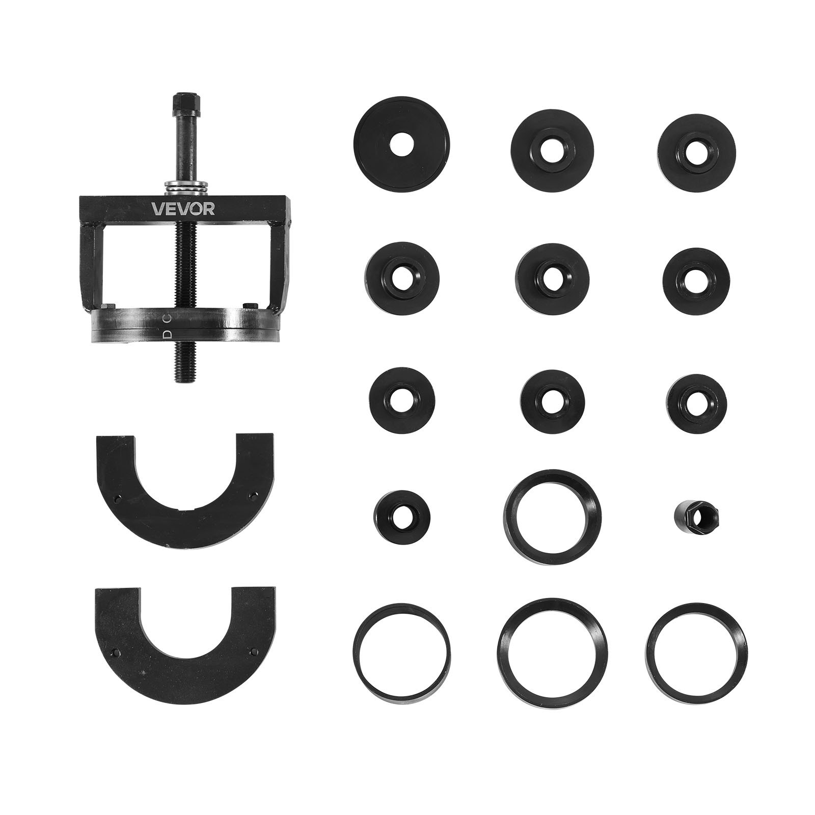 VEVOR Kit de Extracción e Instalación de Bujes y Cojinetes de Rueda, Compatible con la Mayoría de los Vehículos con Tracción Delantera, Fácil Intercambio de Cojinetes sin Necesidad de Prensar