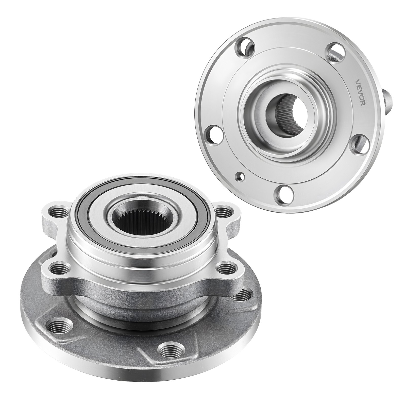 VEVOR Juego de 2 Piezas de Cojinete y Cubo de Rueda Delantera para Audi Q3 Komfort Premium Plus Sport Utility de 4 Puertas(2018) y Volkswagen Beetle Coast Convertible de 2 Puertas y 2.0 L, Plata