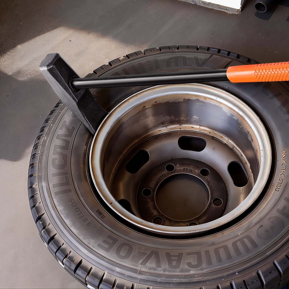 VEVOR Cuña Destalonadora de Neumáticos con Mango de 810 mm, Martillo Destalonador de Neumáticos con Forma de Pico de Pato, Cabezal de Hierro Fundido para Autobuses, Camiones, Coches, UTV, Tractores