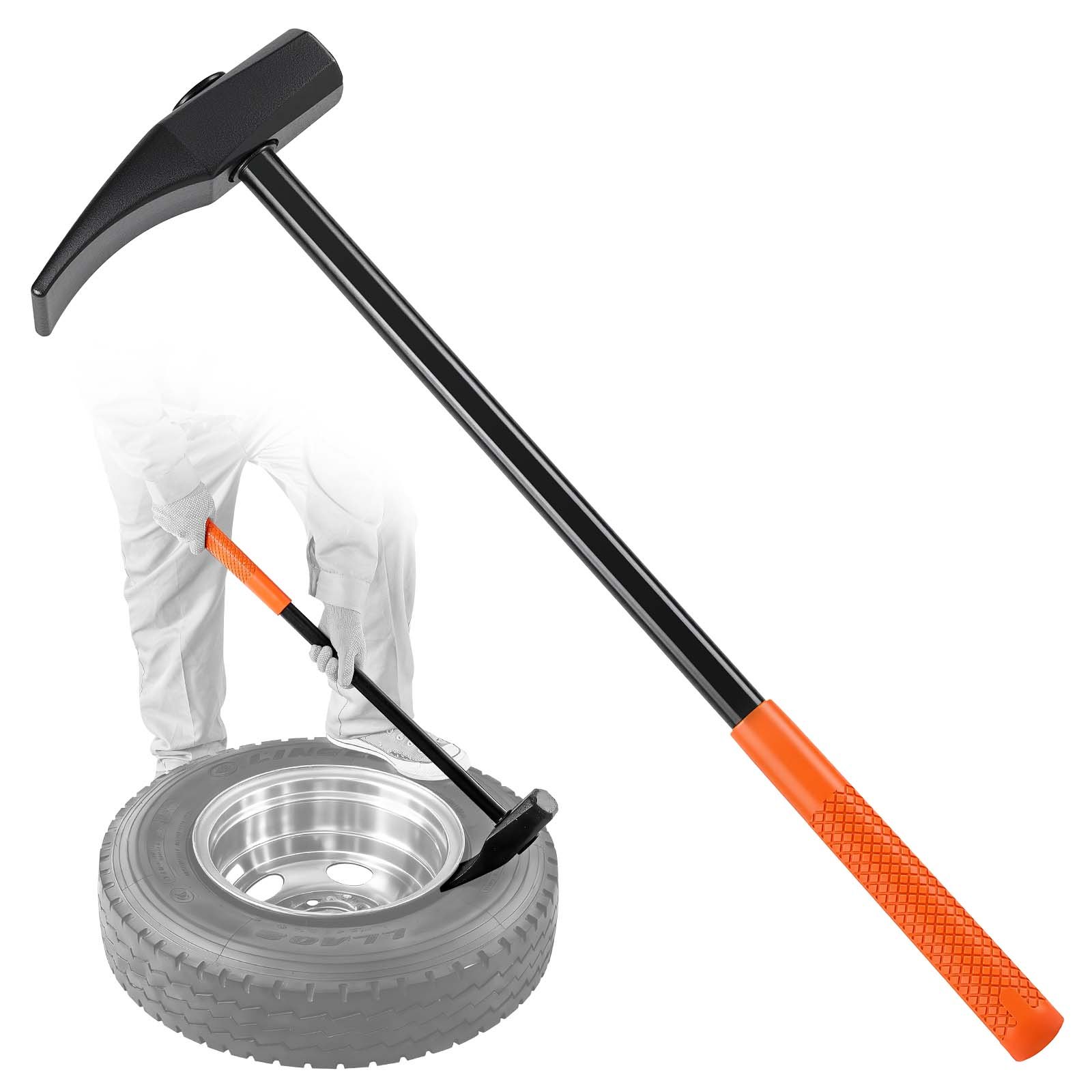VEVOR Cuña Destalonadora de Neumáticos con Mango de 810 mm, Martillo Destalonador de Neumáticos con Forma de Pico de Pato, Cabezal de Hierro Fundido para Autobuses, Camiones, Coches, UTV, Tractores