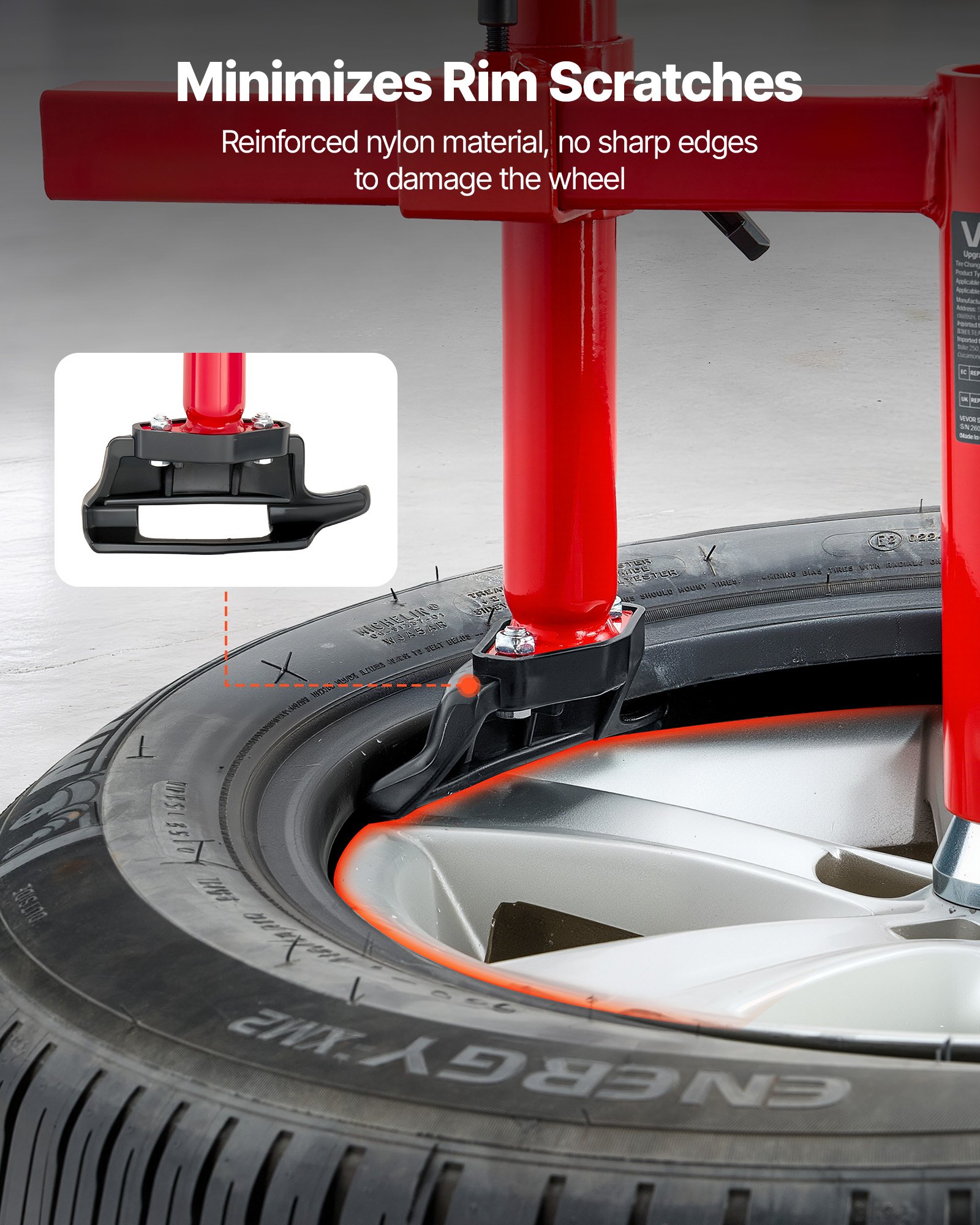 VEVOR Kit Adaptador de Cabeza de Cambiador de Neumáticos Manual con Cono Plateado, Apto para Ruedas de 406 mm a 533 mm, para la Mayoría de Automóviles, SUV, Camiones, Vehículos de Todo Terreno