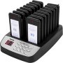 VEVOR Sistema de Llamadas de Restaurante con Pantalla LCD 16 Buscapersonas Localizadores para Restaurante 98 Canales Sistema de Llamadas Inalámbrico para Restaurantes, Camiones de Comida, Iglesias