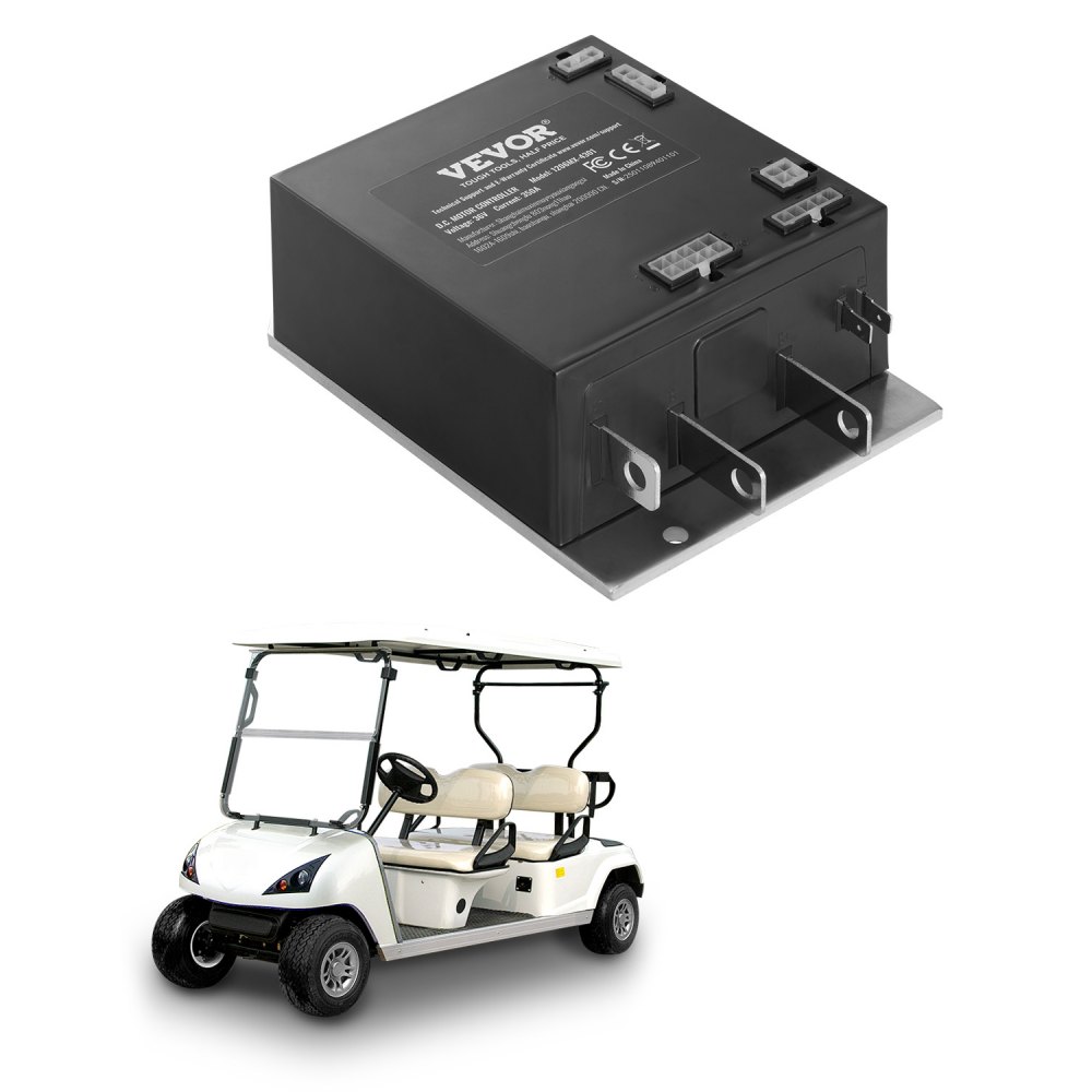 VEVOR Controlador de Velocidad para Carrito de Golf, Reemplazo de Controlador de Motor CC para Carritos de Golf EZGO TXT 2000-2009, Impermeable IP65, a Modelos 1206MX-4301, 180 x 123 x 62 mm
