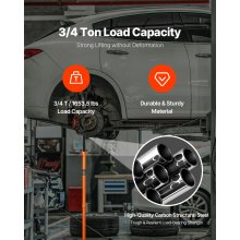 VEVOR Soporte de Elevación Inferior, Capacidad 0,75 T, Elevación de 1340 a 1930 mm, Tornillo Roscado Autoblocante, con Manija Giratoria Montado en Cojinete, Componentes de Soporte del Vehículo