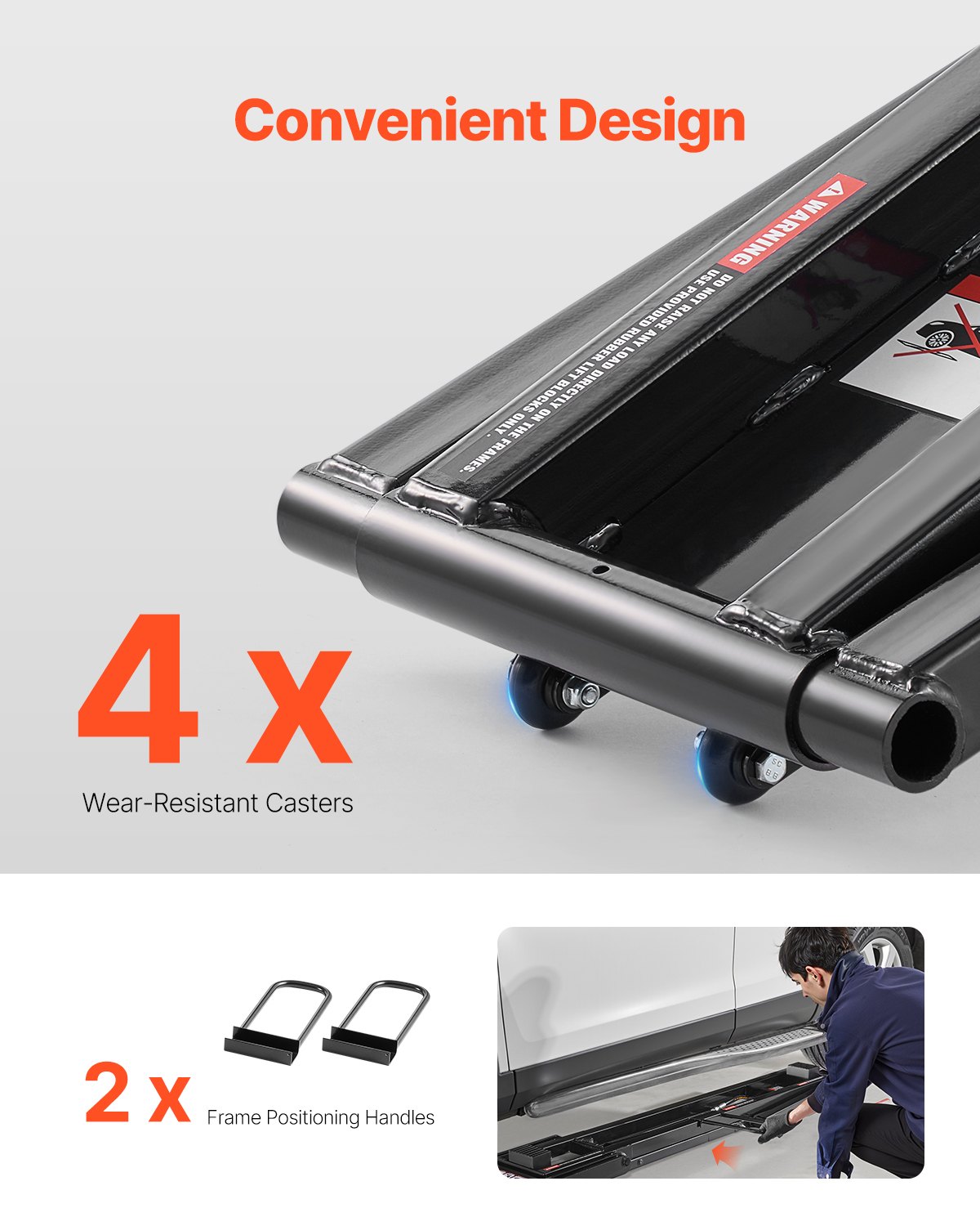 VEVOR Elevador de Coches Portátil, Capacidad 3175,1 kg, para Garaje Doméstico, 3 Niveles Ajustables y Control Remoto, con Bloqueo Automático con 4 Almohadillas de Goma y 4 Columnas de Elevación