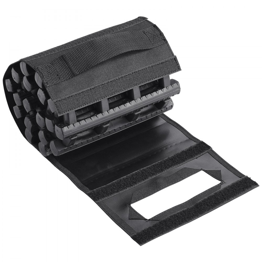 VEVOR 7 TONS Traction Boards with TPR Material, Recovery Boards for Off-Road Vehicles/Cars/Pickups/SUVs/Motorhomes, Pair of Tire Traction Mats for Snow, Sand, Mud and Loose Ground, Storage Bags, Short, Black