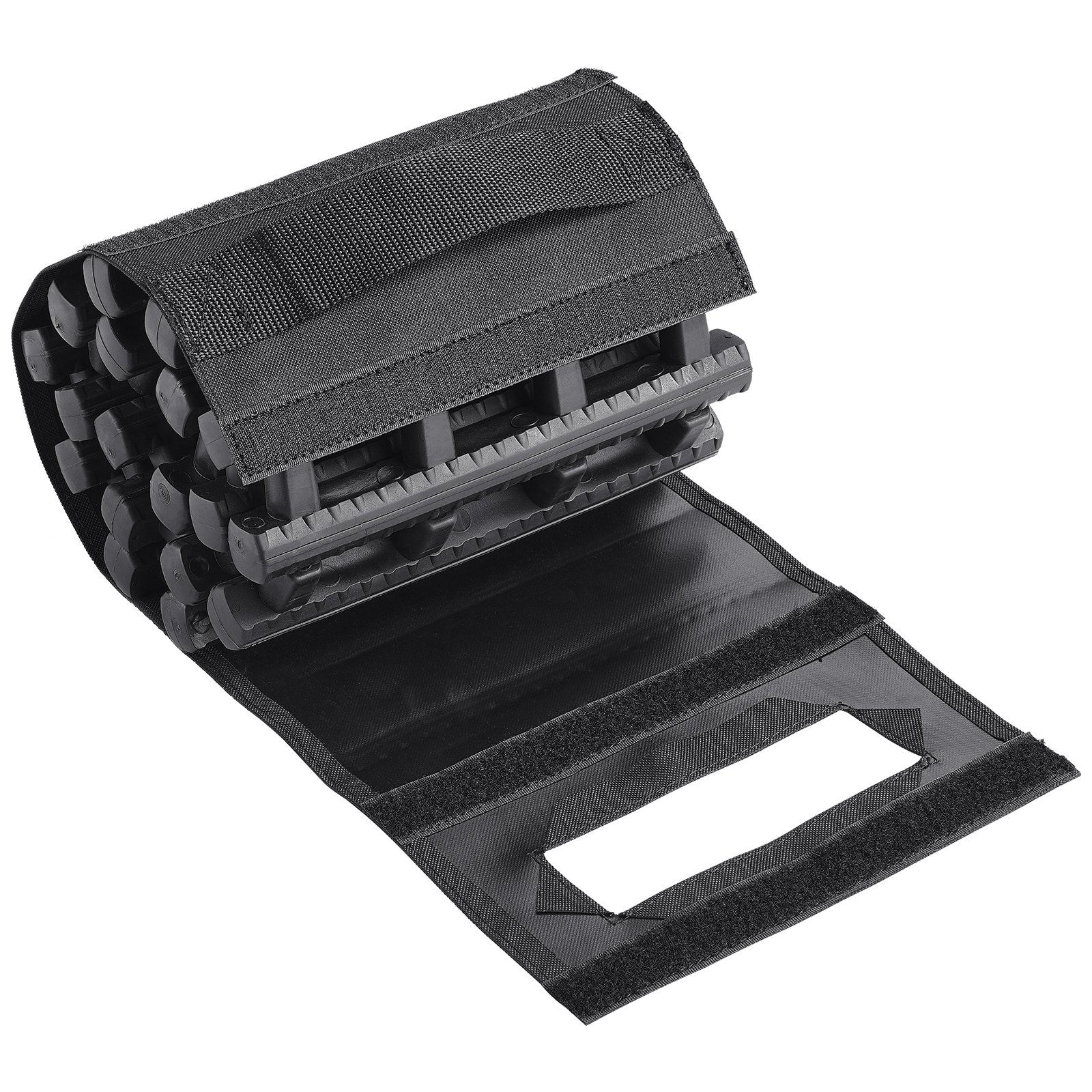 VEVOR 7 TONS Traction Boards with TPR Material, Recovery Boards for Off-Road Vehicles/Cars/Pickups/SUVs/Motorhomes, Pair of Tire Traction Mats for Snow, Sand, Mud and Loose Ground, Storage Bags, Short, Black