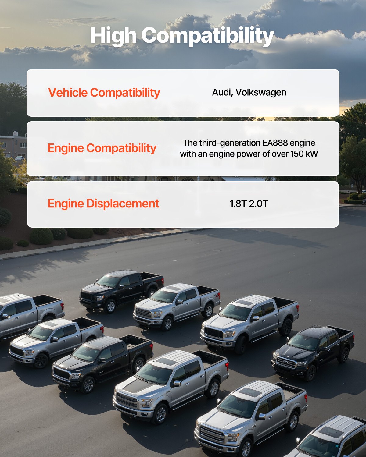 VEVOR Camshaft & Control Valve Kit, Cast Iron Engine Cam Replacement, Compatible with Audi & Volkswagen, Fits 1.8T/2.0T EA888 Engines, OE 06L109021H, 06L109021N, 06L109021S