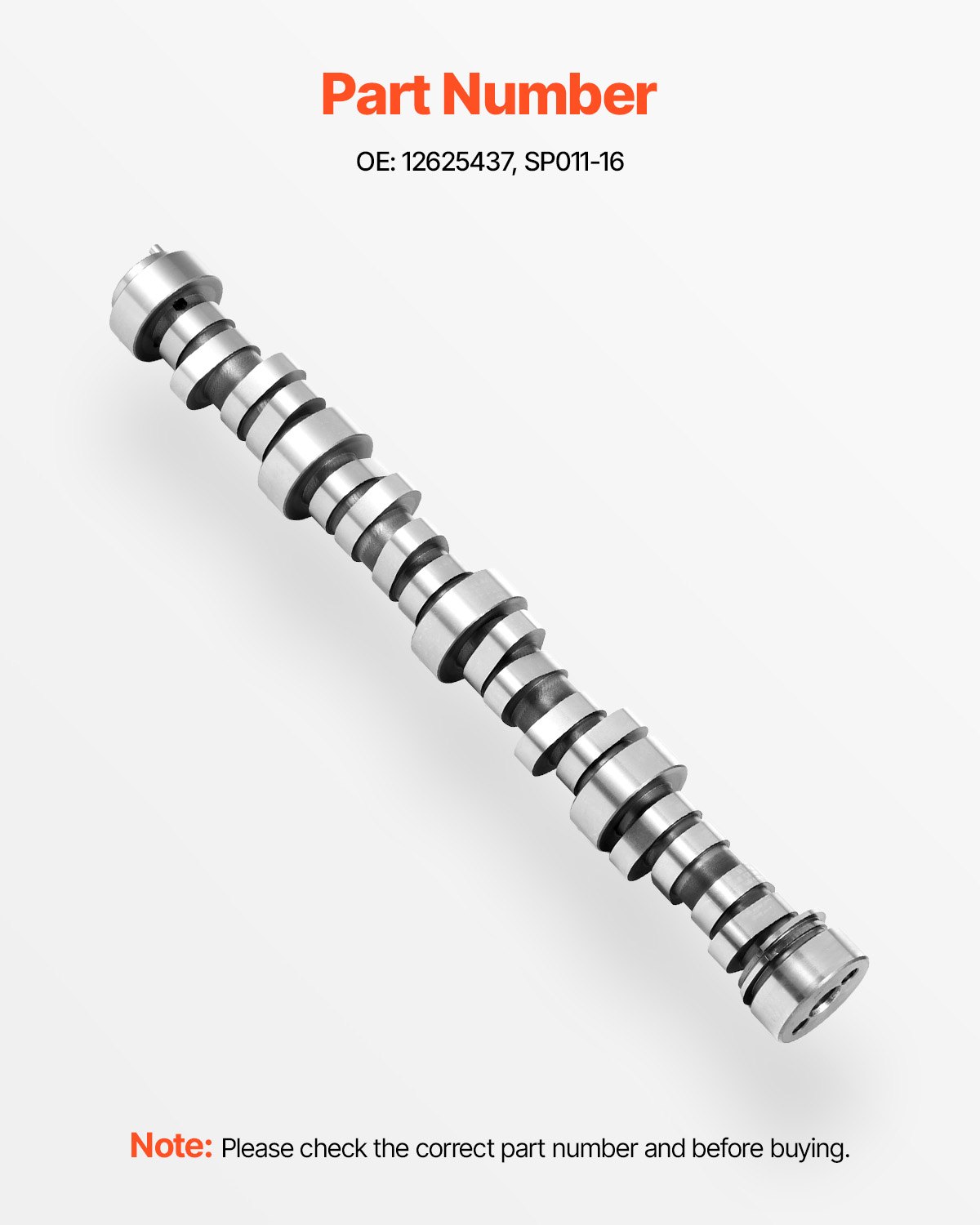 VEVOR Engine Camshaft, 12625437 SP011-16 Cam Replacement, Compatible with Norris trucks from 1999-2013 GM Gen3/4, LS Truck Engine 4.8L, 5.3L, 6.0L, and 6.2L
