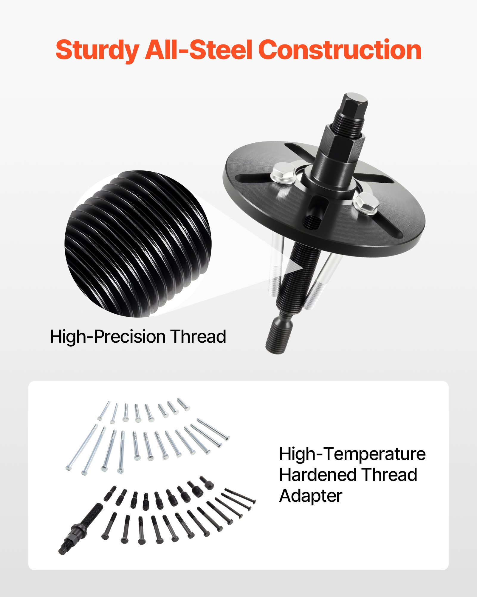 VEVOR Kit de Herramientas de Extracción e Instalación de Equilibradores Armónicos, Se Adapta a Centros 56 a 108 mm, para Extracción e Instalación de Equilibradores, Volantes, Poleas de Cigüeñal