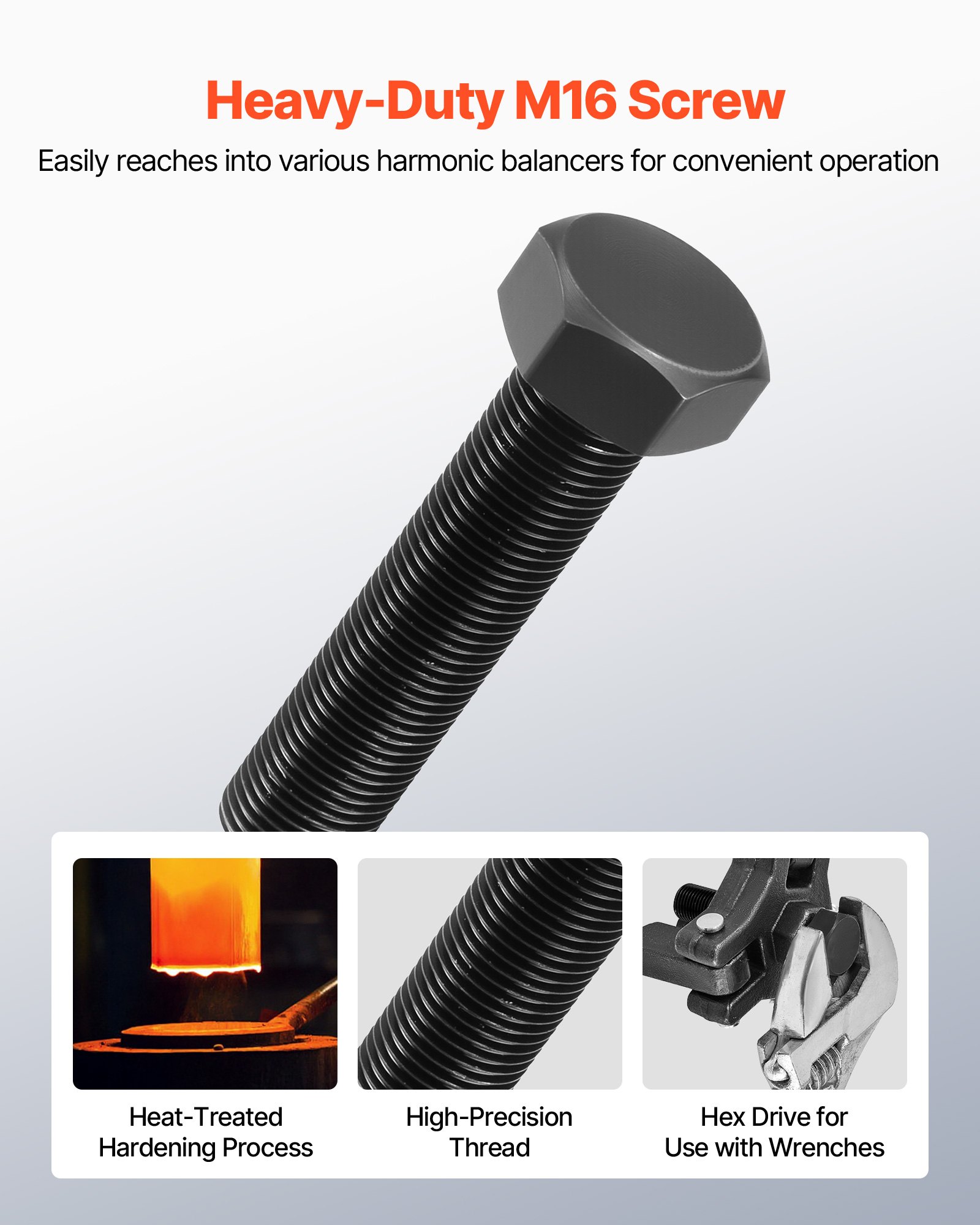 VEVOR Kit Extractor de Equilibrador Armónico Ajustable de 3 Mordazas, Compatible con la Mayoría de los Vehículos de Modelos más Recientes, con 4 Varillas de Fuerza, sin Desmontar el Radiador