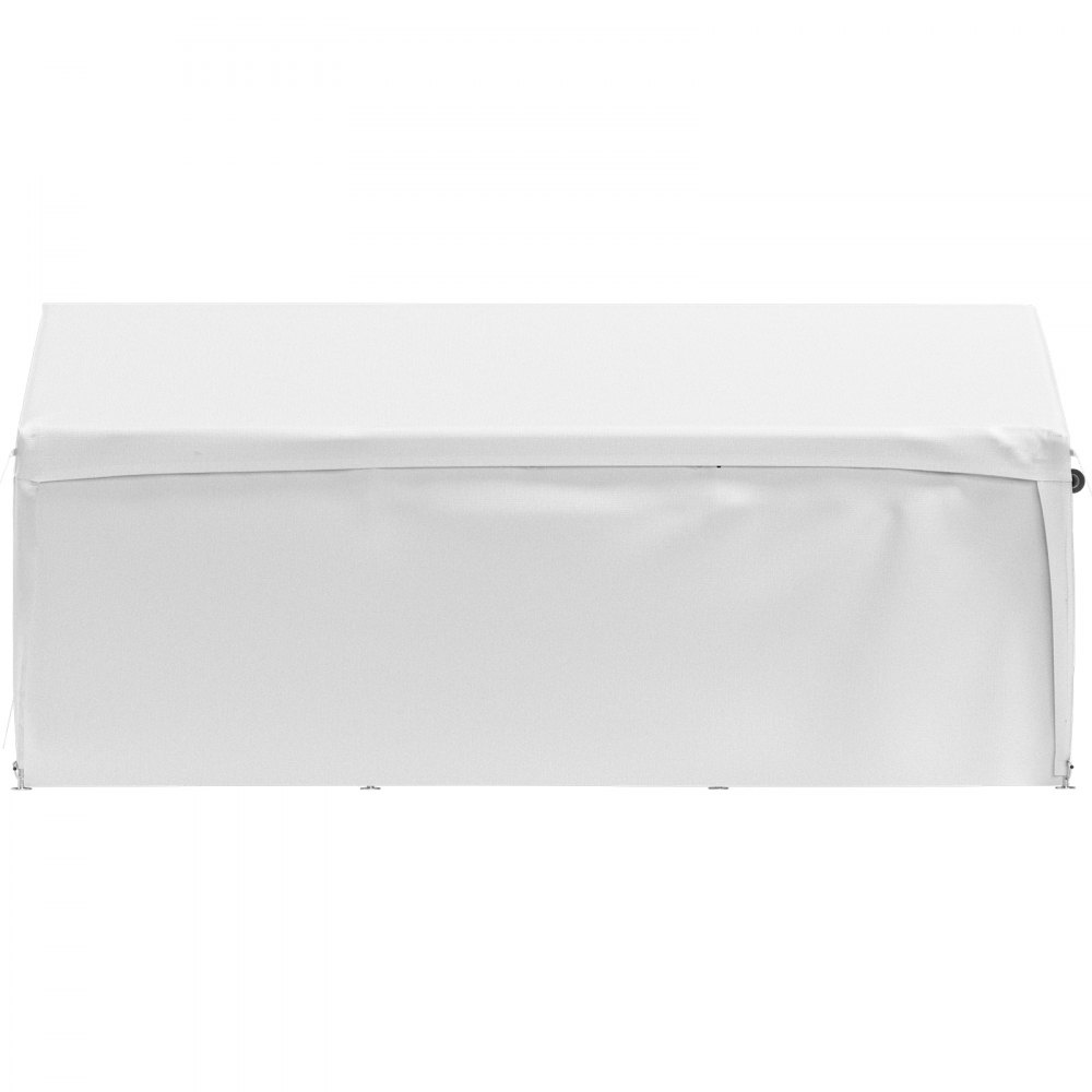 VEVOR Carpa Garaje para Coche 3x6 m Cochera Portátil Impermeable con 8 Postes y Paredes Laterales Marco de Acero Galvanizado Carpa Pérgola Tela PE de 3 Capas Altura Ajustable 2,5-3 m para Barco Blanco