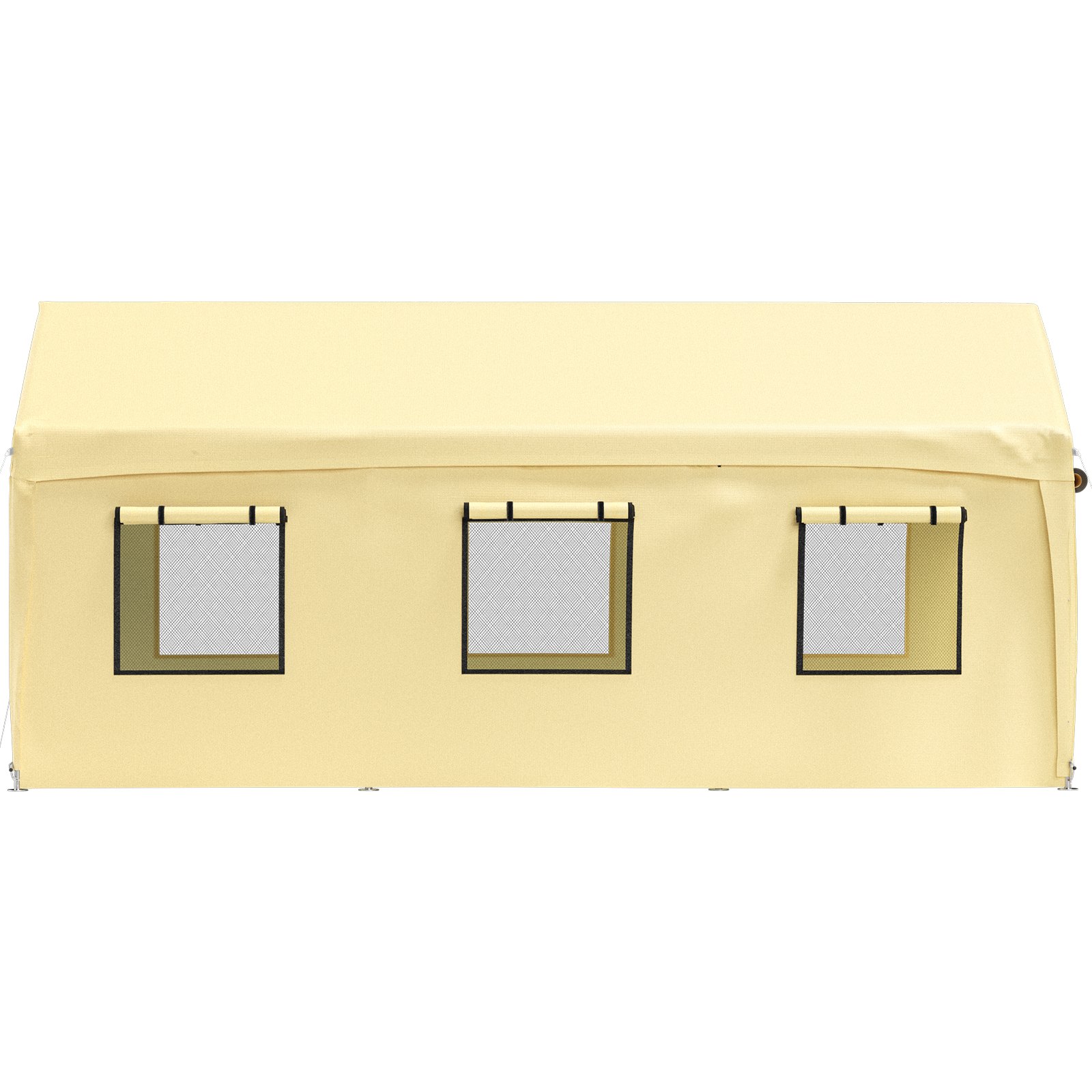 VEVOR Carpa Garaje para Coche 3x6 m Cochera Portátil Impermeable con 8 Postes Paredes Laterales y Ventanas Marco de Acero Carpa Pérgola Tela PE de 3 Capas Altura Ajustable 2,5-3 m para Barco Amarillo