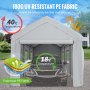 VEVOR Carpa Garaje para Coche 3 x 6 m Cochera Portátil Impermeable con 8 Postes Paredes Laterales y Ventanas Marco de Acero Carpa Pérgola Tela PE de 3 Capas Altura Ajustable 2,5-3 m para Barco Gris