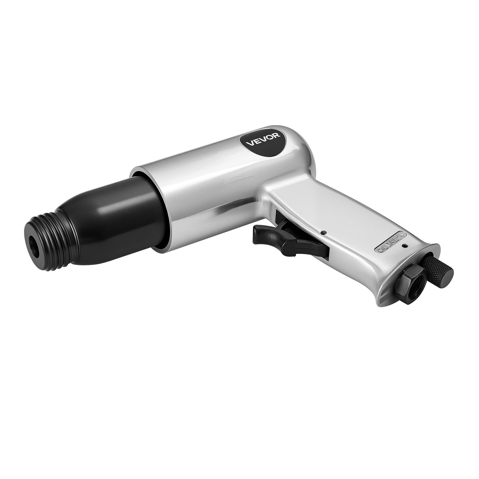 VEVOR Martillo Neumático de 3500 BPM Carrera de 70 mm con 4 Cinceles de Barril Largo de 170 mm Vástago Redondo Martillo de Cincel de Aire Herramienta de Pala Neumática para Cortar, Raspar, Demoler