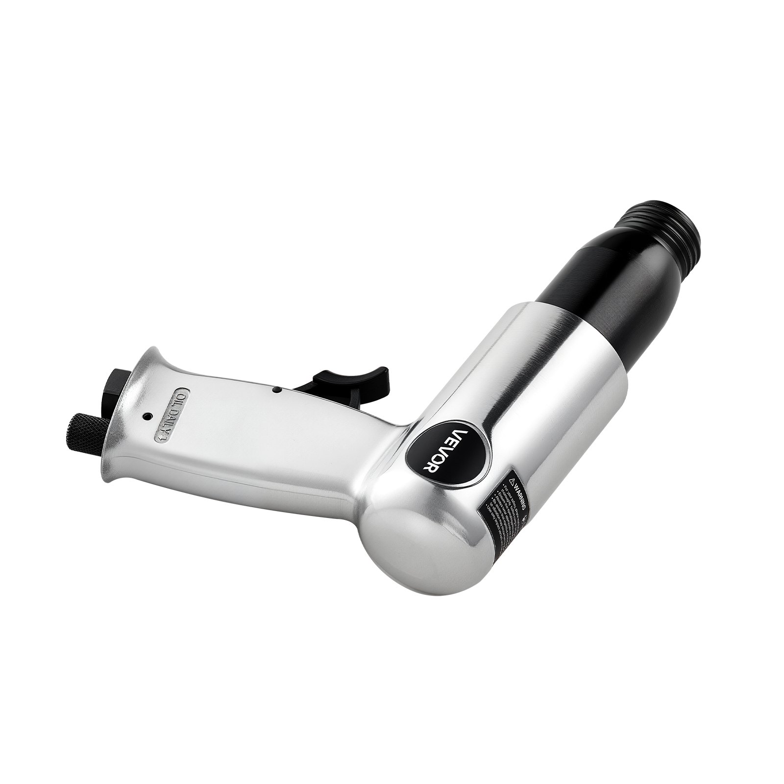 VEVOR Martillo Neumático de 3500 BPM Carrera de 70 mm con 4 Cinceles de Barril Largo de 170 mm Vástago Redondo Martillo de Cincel de Aire Herramienta de Pala Neumática para Cortar, Raspar, Demoler