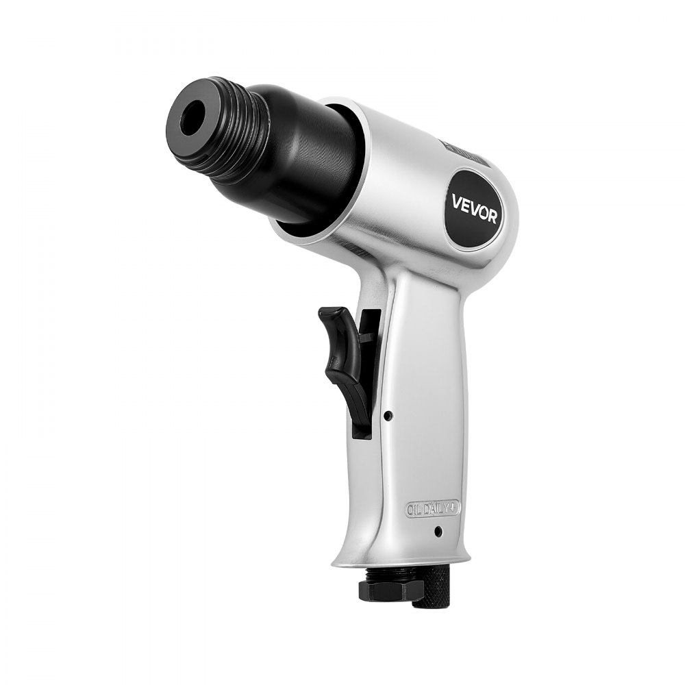 VEVOR Martillo Neumático de 4500 BPM Carrera de 40 mm con 4 Cinceles de Barril Largo de 140 mm Vástago Redondo Martillo de Cincel de Aire Herramienta de Pala Neumática para Cortar, Raspar, Demoler